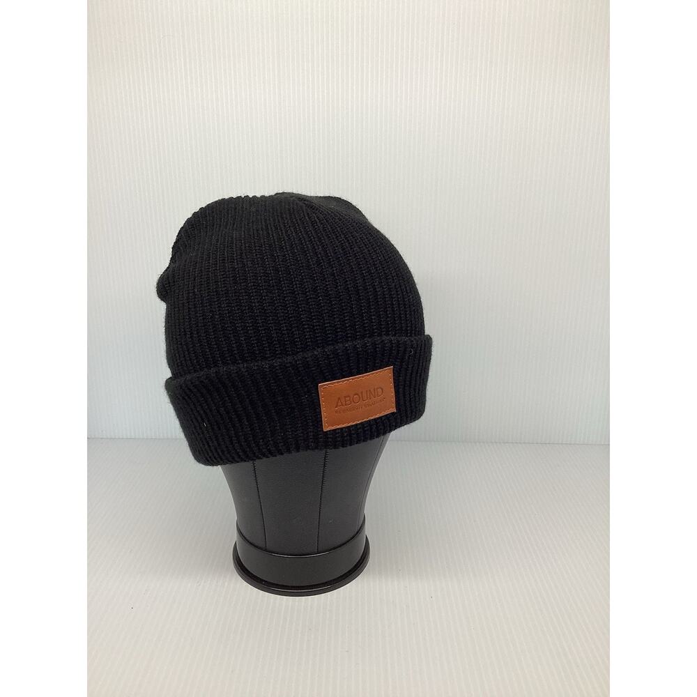 Leeman New York Rib Knit Beanie Black Abound